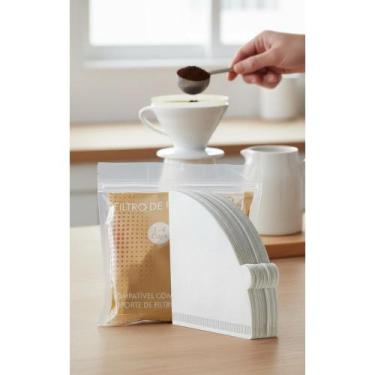 Imagem de Filtro Papel Café Coado V60 Tamanho 02 - 100un - Congratulations Store