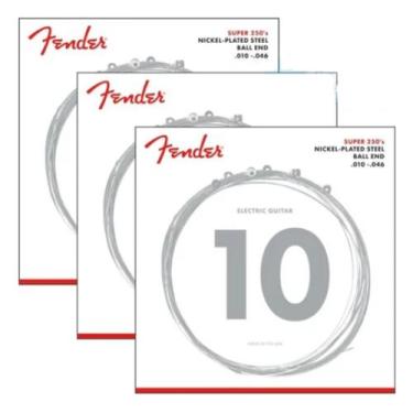 Imagem de Cordas Guitarra Fender 010 046 Nickel Plated 250r - 03 Jogos