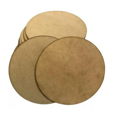 Imagem de 10 Chapa mdf redonda 25cm de diâmetro 3mm de espessura decoração artes
