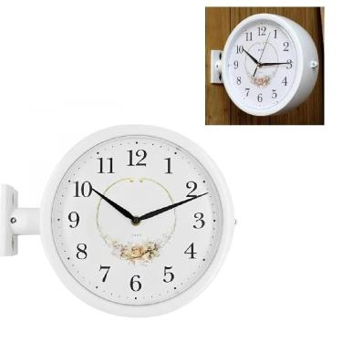 Imagem de Relógio de Parede Face Vintage Dupla Estação Trem Decorativo Retrô com Design Funcional...