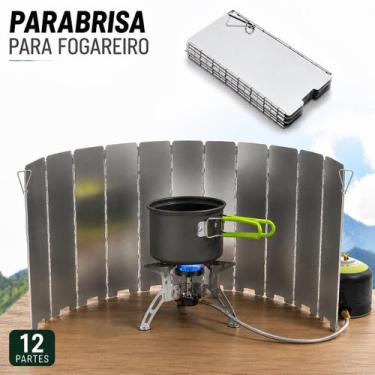 Imagem de Para-Brisa Dobrável Fogareiro Alumínio Anti Vento Alta Eficiência Econ