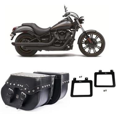Imagem de Alforge Bolsa Mala Baú Lateral Losango 30L Cravos Afastador Suporte Ka