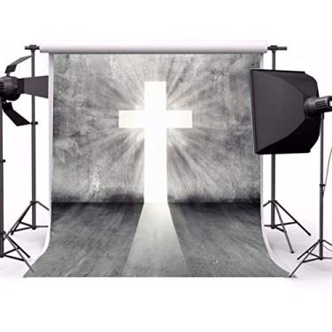 Imagem de Yeele Fundo de fotografia crucifixo de 2,4 x 3,0 m Cruz Fé Deus Céu Jesus Photo Backdrops Studio Adereços