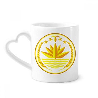 Imagem de Caneca com emblema nacional de Dhaka Bangladesh café cerâmica copo de coração de vidro