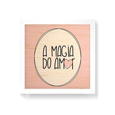 Imagem de Arte Maníacos Quadro decorativo com moldura caixa branca em Madeira - A Magia do Amor - 30x30cm