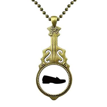 Imagem de DIYthinker Colar masculino de couro preto com estampa de silhueta, joia antiga com pingente de música