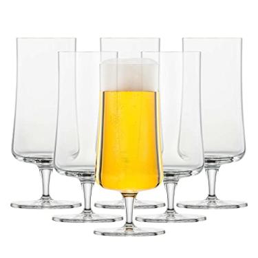 Imagem de Schott Zwiesel Copos de cerveja básicos Pilsner, conjunto de 6, cristal, transparente, 7,6 x 7,6 x 17,7 cm