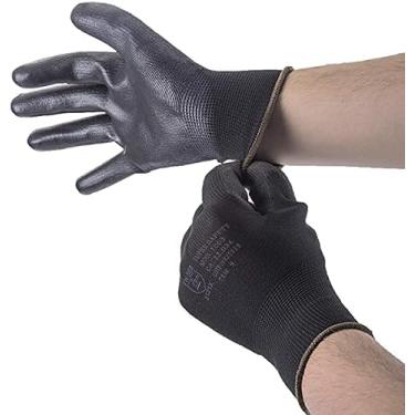 Imagem de Kit 12 Par de Luvas Tátil em Pu Multitato Tricotada de Segurança EPi (GG)