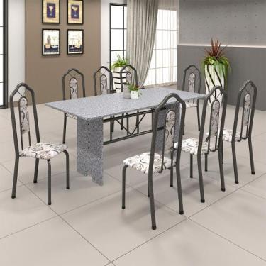 Imagem de Conjunto Sala De Jantar Mesa 071 Com Granito E 8 Cadeiras Bianca Arabe