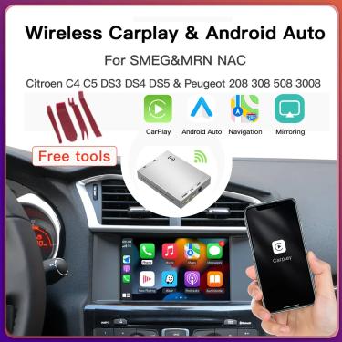 Imagem de Apple CarPlay decodificador sem fio Auto Android  Peugeot 308  SMEG 508 C5 C4 C3  Sega 3008  Picasso