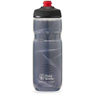 Imagem de Polar Bottle Garrafa de água térmica Breakaway para bicicleta - livre de BPA, isolado, reutilizável, malha de jérsei - carvão, 2E+1 fluid_ounces, ciclismo e esportes