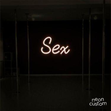 Imagem de luminaria letreiro Neon Led Sex  80x50 luminoso decoração p/ selfie - 