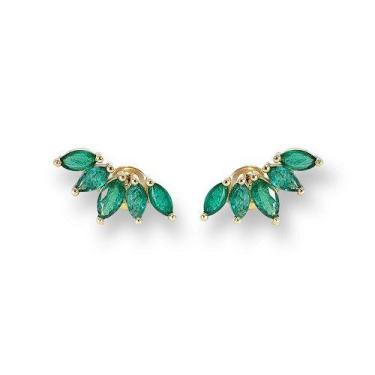 Imagem de Brinco De Ouro 18k com Zirconias - Elegancy Joias, Verde