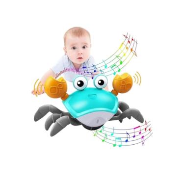 Imagem de Caranguejo Fujão Brinquedo Robô Siri A Pilha Com Indução Sensor Musical Infantil Bebê Caranguejo Criativo Desenvolvimento Infantil Crab Toy Brinquedos bebe 0 a 6 meses (Verde)