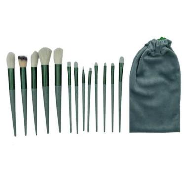 Imagem de Pincel Kit 13 Peças Maquiagem Make Up Bolsa Sombra Base Po - Braslu