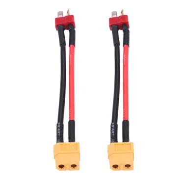 Imagem de Conjunto de 2 Unidades 4 Tipos XT60 para Adaptador de Plugue T Conector Cabos Acessório RC 14AWG 10cm (Plugue T macho para XT60 fêmea)