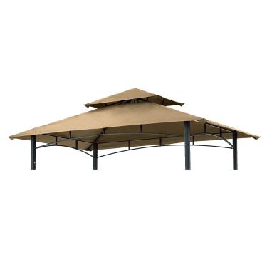 Imagem de Gazebo de substituição de cobertura para gazebo – Hugline 5x8 Cobertura para barraca de churrasco com camada dupla adequada para o modelo L-GG001PST-F (Cáqui)