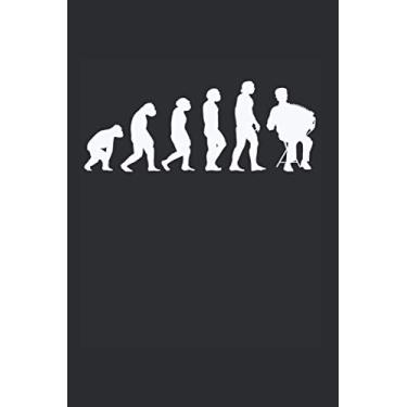 Imagem de Akkordeon Notizbuch: Akkordeon Evolution Ziehharmonika Akkordeonist / 6x9 Zoll / 120 leere Notenblätter Seiten