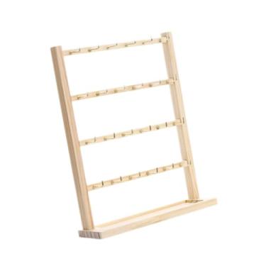 Imagem de YIJU Brinco expositor brinco rack mesa com ganchos portátil brinco suporte de exibição de jóias para brincos anéis, 4 Níveis
