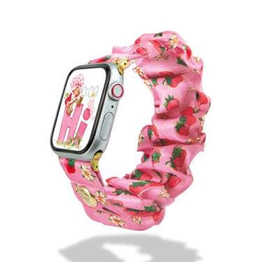 Imagem de Pulseira de relógio scrunchie Sonix, compatível com Apple Watch de 41/40/38 mm, Moranguinho vintage e morangos