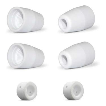 Imagem de Kit Consumíveis Tocha Corte Plasma PT31: 2 un. Anel Difusor Cerâmico. 