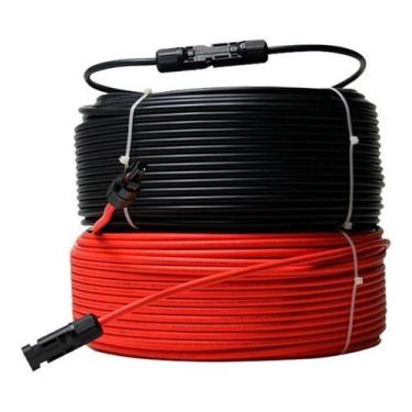 Imagem de Cabo Solar 4mm 10m Preto + 10m Verm + 2 Par De Conector Mc4 - New Cabo