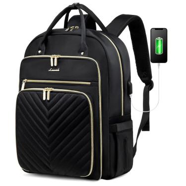 Imagem de Mochila para laptop LOVEVOOK Women Teacher 17,3" impermeável preta