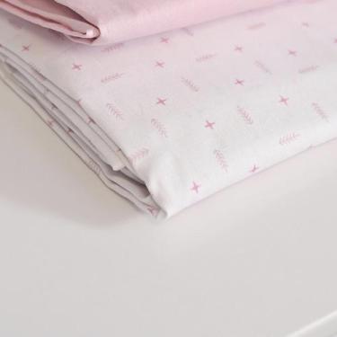 Imagem de Lençol Avulso com Elástico para Berço Baby Joy Clássicos, Flechas Rosa