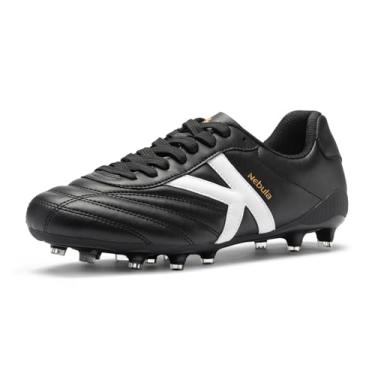 Imagem de KELME Chuteiras De Futebol Masculinas Nebula, Juvenil Fg/Ag, Treinamento Atlético Leve Para Áreas Externas, Ajuste Confortável, Pretas, Tamanho 9,5