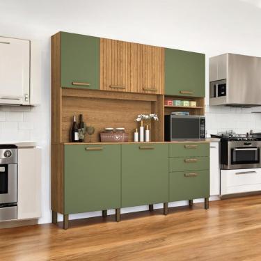 Imagem de Cozinha Minimalista 07 Portas Gold Freijó E Fendi