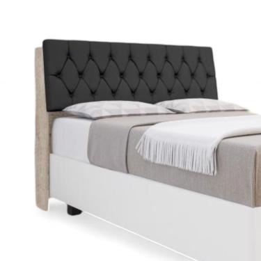 Imagem de Cabeceira Estofada ísis Queen Amarula Com Capitonê Preto