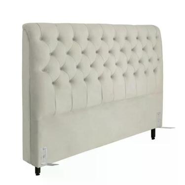 Imagem de Cabeceira De Cama Box Casal 138cm Pádua Veludo Bege