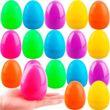 Imagem de Sonarun Pacote Com 18 Ovos De Páscoa 4 Polegadas, Coloridos E Recheáveis, Plástico Fundo Plano, Surpresa Vazios Para Caça Páscoa, Lembrancinhas Festa, Enchimentos Cesta Recarregáveis