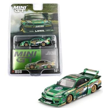 Imagem de Diecast Model Car Compatible with Mini GT 1:64 Nissan Silvia S15 LB-Super Silhouette LBWK 2024 Fausto Racing Limited Edition MGT00858
