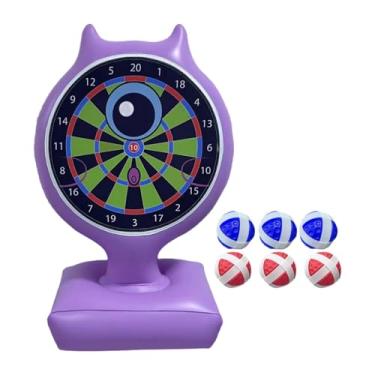 Imagem de Pegciuho Tabuleiro de dardos inflável com 6 bolas, presente para festa de verão, brinquedos divertidos para piscina, jogo de dardos para atividades no quintal