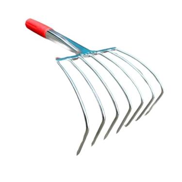 Imagem de IEUDNS Ancinho de mão, Ancinho de mão de jardim, Cultivador leve para soltar o solo, Ferramenta de jardinagem para gramados, pátios e jardins de praia, 7 Dentes