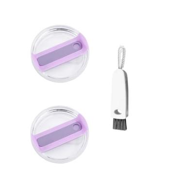 Imagem de Tampa de copo de 1,134 g compatível com copo Stanley, pacote com 2 capas de copo à prova de respingos à prova de poeira adequadas para Stanley Quencher 2.0 Tumbler 1,134 g, com escova de limpeza de