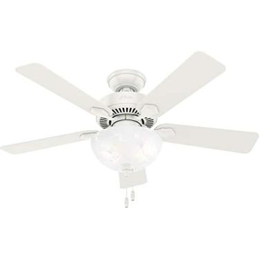 Imagem de Hunter Fan Company, 50905, Ventilador de teto de 111 cm com luz, Swanson Fresh White LED, corrente de puxar
