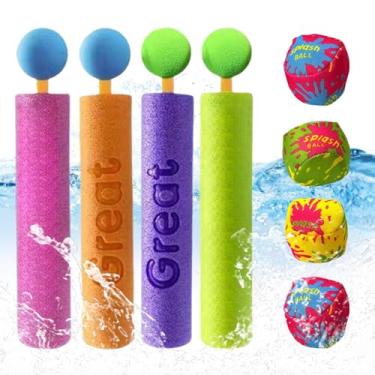 Imagem de Pistolas de Água, Lançador de Água com Espuma, Conjunto de Jogos para Piscina Brinquedo Interativo de Praia para Exterior Pátio Parque Animais de Estimação Acampamento Rio Piquenique Casa