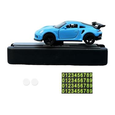 Imagem de TTETTZ Decoração de Centro de Brinquedos de Modelo de Carro 1/64 com Placa de Estacionamento, Ornamento, Fácil Instalação, Presente de Aniversário, Acessório, Azul, Tamanho real
