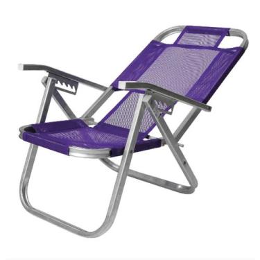 Imagem de Cadeira De Praia Reclinável Alta Ipanema Roxa Botafogo, Roxo