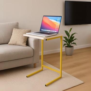 Imagem de Mesa Mesinha Apoio Sofá Notebook Computador Apoio Pérola/Dourado