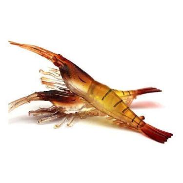 Imagem de Kit 5 Isca Camarão Artificiais Robalo Tucunaré Corvina - MINYMIX