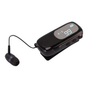 Imagem de Heayzoki Clipe No Fone de Ouvido Bluetooth Sem Fio Com Exibição de Energia Digital LCD e Plugue de pó da Porta de Carregamento, Vibração e Notificação de Voz, Design Ergonômico (Preto brilhante