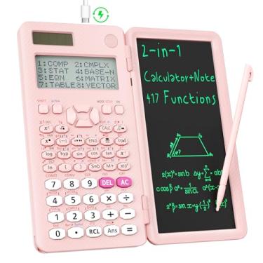 Imagem de Calculadora Científica ROATEE 991ES MAX, Recarregável, Dobrável, Portátil, Multivisualização em 4 Linhas, Tablet LCD para Escrever, Bloco de Notas, para Estudantes e Professores, Rosa