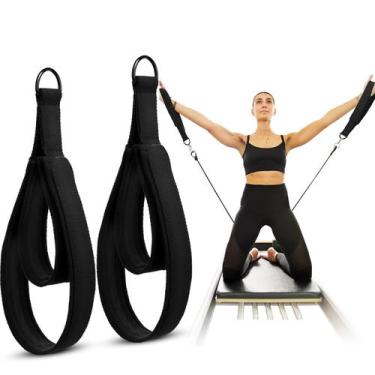 Imagem de Alças Pilates Double Loop, 2 peças para Reformer Fitness Black - Juexi