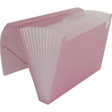 Imagem de Pasta Sanfonada Plastica A4 12 Divisoes Rosa (7898504393895) - Polibra