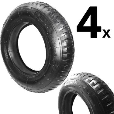 Imagem de Kit 4 Pneu Para Carrinho de Mão Carriola Carga 3,25 X 8 - Starfer
