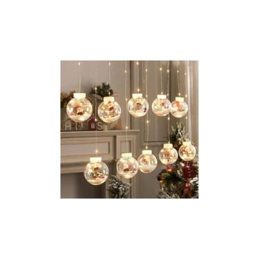 Imagem de Cortina LED, luzes de Natal, Papai Noel, alimentado por energia solar 