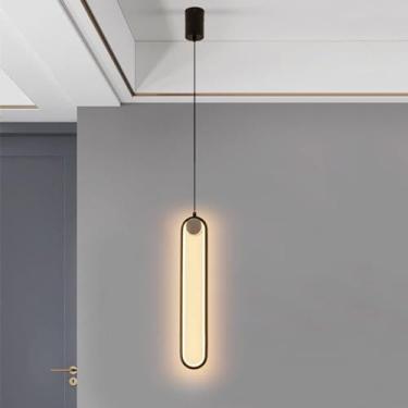 Imagem de Candeeiros pendentes de LED modernos, preto dourado, compatível com sala de jantar, quarto, mesa, luz de teto, luzes minimalistas, decoração de iluminação suspensa, lustre